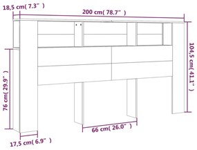 ΚΕΦΑΛΑΡΙ ΜΕ ΑΠΟΘΗΚΕΥΤΙΚΟ ΧΩΡΟ SONOMA ΔΡΥΣ 200X18,5X104,5 ΕΚ. 811955