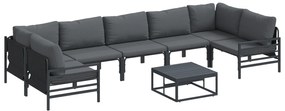 vidaXL Σετ Καναπέ Κήπου 8 pcs Ανθρακί Ατσάλι
