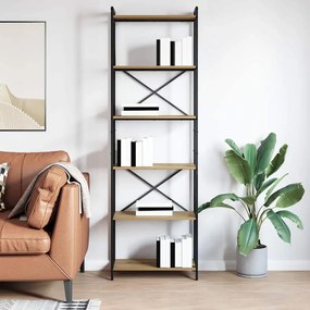 vidaXL Βιβλιοθήκη artisan δρυς 60 x 30 x 188 εκ Επεξεργασμένο ξύλο