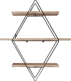 Ράφι Τοίχου Χρυσό / Μαύρο MISO 70x60x16