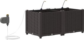 vidaXL Γλάστρα Κήπου 2 pcs Καφέ Ατσάλι