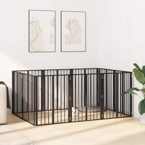vidaXL Πόρτα Σκύλου 10 pcs Μαύρο 60 x 80 cm Επικαλυμμένος Χάλυβας