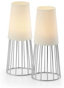 Βάσεις Ρεσώ Lighthouse Σετ 2τμχ 123176 21cm White-Chrome Philippi Metal, Glass