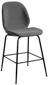 ΣΚΑΜΠΟ ΜΕΣΑΙΟΥ ΥΨΟΥΣ NORA HM8524.01 ΒΕΛΟΥΔΟ ΓΚΡΙ & ΜΑΥΡΟ ΜΕΤΑΛΛΙΚΟ ΣΚΕΛΕΤΟ 48x61x103Υ εκ.