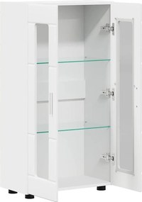 vidaXL Πλαϊνό γραφείο με ράφι με πόρτα FLORIN Λευκό 55,5 x 29 x 100 εκ