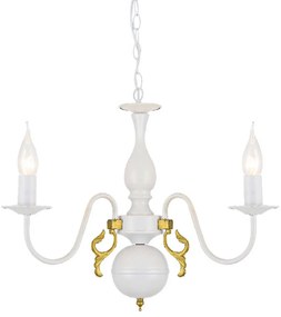 Φωτιστικό Οροφής Elegant DLA12003P White-Gold Crystal, Metal