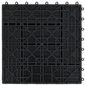 vidaXL Πλακάκια Deck 11 τεμ. Μαύρα 30 x 30 εκ. 1 μ² από WPC