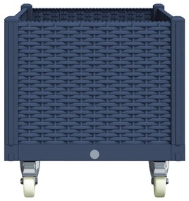 vidaXL Ζαρντινιέρα Κήπου με Ροδάκια Μπλε Γκρι 80x50x54 εκ. Πολυπροπυλένιο