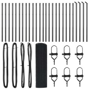 vidaXL Στύλος Περιφράξεων Γκρι 50 x 0,8 μ (12 x 12 χιλιοστά πλέγμα)