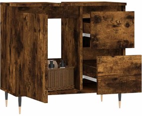 vidaXL Ντουλάπι Μπάνιου Καπνιστή Δρυς 65x33x60 εκ. Επεξεργασμένο Ξύλο