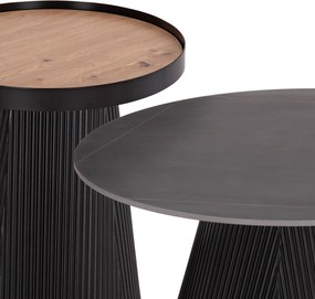 ΣΕΤ 2ΤΜΧ ΤΡΑΠΕΖΙΑ ΣΑΛΟΝΙΟΥ DUNCAN HM21081 MDF ΚΑΙ ΚΕΡΑΜΙΚΟ TOP Φ80εκ & Φ45εκ