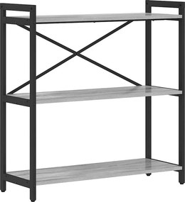 vidaXL Ράφι Βιβλίων Γκρι sonoma 80 x 30 x 85 cm Επεξεργασμένο ξύλο