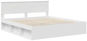 vidaXL Σκελετός Κρεβατιού Λευκό 200 x 200 cm Επεξεργασμένο ξύλο