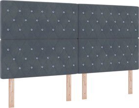 vidaXL Κρεβάτι box spring με στρώμα Σκούρο Γκρι 180 x 200 cm Βελούδο