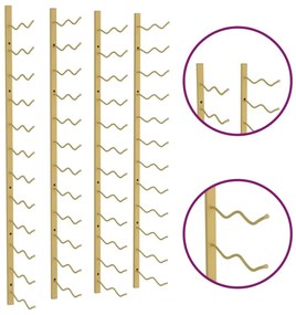vidaXL Ραφιέρες Κρασιών Τοίχου για 24 Φιάλες 2 τεμ. Χρυσές Σιδερένιες
