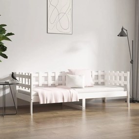 vidaXL Καναπές Κρεβάτι Χωρίς Στρώμα Λευκό 80x200 εκ. Μασίφ Ξύλο Πεύκου