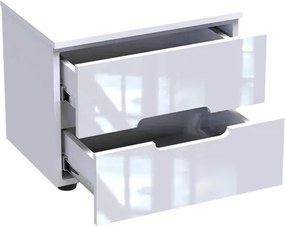 Κομοδίνο Afina pakoworld mdf σε λευκή glossy απόχρωση 50x35x41εκ
