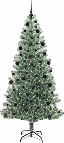 vidaXL Τεχνητό Δέντρο Χριστουγέννων με Χιόνι και Φώτα LED 210 cm