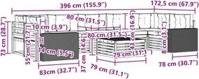 vidaXL Σειρά Καναπέ Εξωτερικού 8 pcs Φυσικό και Μπεζ