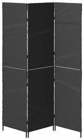vidaXL Διαχωριστικό Δωματίου Μαύρο 146 x 180 εκ. συνθετικό ρατάν
