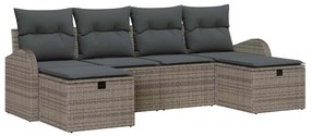 vidaXL Σετ Καναπέ Κήπου 6 pcs Γκρι 234 x 117 x 85 εκ Πολυ ράταν