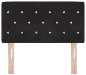 vidaXL Βελούδινο Κεφαλάρι Argyle με κεφαλάρι Μαύρο 80 cm Βελούδο