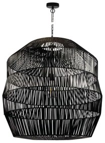 Φωτιστικό Οροφής Rattan 78X78 Black VK/03147/PE/78 VKLed Rattan, Μέταλλο