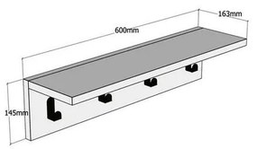 Κρεμάστρα Mulan χρώμα φυσικό 60x16x14.5εκ