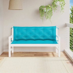 vidaXL Μαξιλάρια Πάγκου Κήπου 2 τεμ. Τιρκουάζ 150x50x7 εκ. Υφασμάτινα