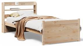 vidaXL Πλαίσιο Κρεβατιού με Κεφαλάρι 90 x 190εκ. από Μασίφ Ξύλο Πεύκου