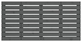 Κεφαλάρι Τοίχου Γκρι 146x3x63 εκ. από Μασίφ Ξύλο Πεύκου - Γκρι