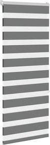 vidaXL Ζέβρα τυφλή Σκούρο Γκρι Πλάτος υφάσματος 60,9 εκ. Πολυεστέρας