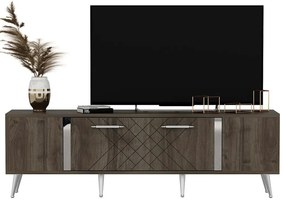 Έπιπλο Τηλεόρασης Detas 475OLV1141 150x35x48,2cm Walnut-Silver