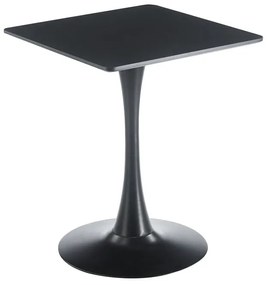 WOODWELL BREAK Τραπέζι MDF Μαύρο, Βάση Μέταλλο Βαφή Μαύρο 60x60cm H.75cm ΕΜ837,1