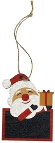 XMASfest Στολίδι Κρεμαστό Ξύλινο 10Τμχ Άγιος Βασίλης Με Πίνακα Υ7cm Κόκκινο 93-3157