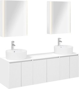 vidaXL Σετ Ντουλαπιών Μπάνιου 5 pcs Λευκό Επεξεργασμένο Ξύλο