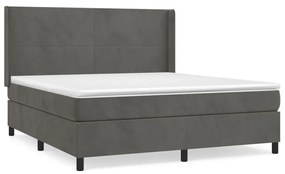 ΚΡΕΒΑΤΙ BOXSPRING ΜΕ ΣΤΡΩΜΑ ΣΚΟΥΡΟ ΓΚΡΙ 180X200 ΕΚ. ΒΕΛΟΥΔΙΝΟ 3132574