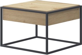Τραπεζάκι Enjoy με συρτάρι χρώμα Φυσικό Artisan+Μαύρο 60x42x60cm