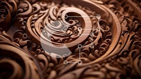 Intra Συλλεκτικό Ξύλινο Παζλ Plywood  4mm - Περίπλοκο ξυλόγλυπτο σπειροειδούς σχεδίου Σε Ξύλινο Κουτί - Διαστάσεις Puzzle: 10x10 cm – 25 κομμάτια