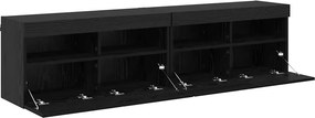 vidaXL Βάσεις τηλεόρασης 2 pcs Μαύρη Οξυά Επεξεργασμένο Ξύλο