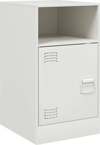 vidaXL Κομοδίνο Λευκό 34,5x39x62 εκ. από Χάλυβα