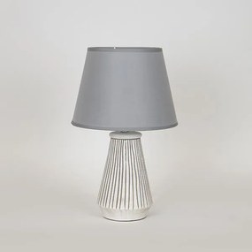 Estheti Επιτραπέζιο Φωτιστικό 23x23x36cm Λευκό-Γκρι 757-10101
