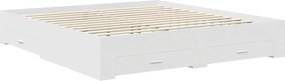 vidaXL Σκελετός Κρεβατιού Λευκό 200 x 200 cm Επεξεργασμένο ξύλο