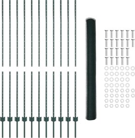 vidaXL Εξαγωνική Φράχτη με Στύλο 25 x 1,5 m PVC-Επικαλυμμένο Ατσάλι