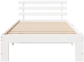 vidaXL Σκελετός Κρεβατιού Λευκό 90 x 200 cm Μασίφ ξύλο πεύκου