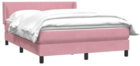 vidaXL Κρεβάτι Boxspring με Στρώμα Ροζ 160x210 εκ. Βελούδινο