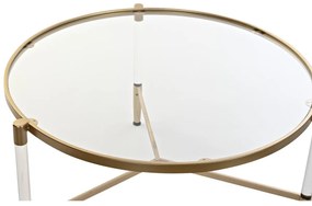 Τραπεζάκι Καφέ DKD Home Decor Glamour Διαφανές Χρυσό Ακρυλικό Μέταλλο 87 x 87 x 50 cm