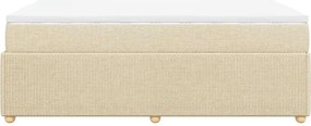 vidaXL Κρεβάτι Boxspring με Στρώμα Κρεμ 120x190 εκ. Υφασμάτινο