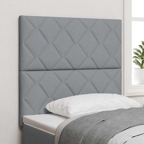 vidaXL LED κεφαλάρι Ανοιχτό γκρι 90 cm ύφασμα