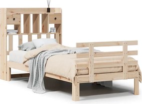 vidaXL Κρεβάτι Βιβλιοθήκη Χωρίς Στρώμα 75x190 εκ Μασίφ Ξύλο Πεύκο